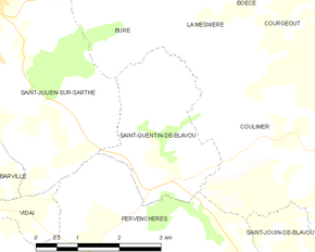 Poziția localității Saint-Quentin-de-Blavou
