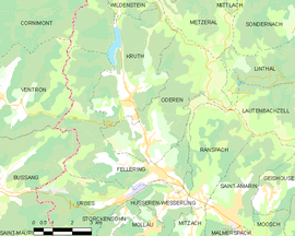 Mapa obce Fellering
