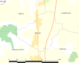 Mapa obce Béthon