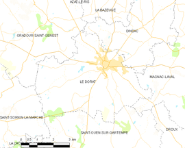 Mapa obce Le Dorat