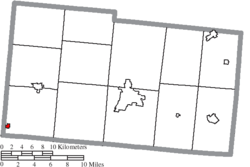 Map of Champaign County Ohio Highlighting Christiansburg Village.png