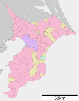 鴨川令徳高等学校の位置（千葉県内）