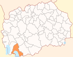 Resenin kunnan sijainti Pohjois-Makedoniassa.