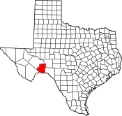 Map of Texas highlighting Terrell County.svg