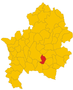 Localizarea Pettoranello del Molise în Provincia Isernia