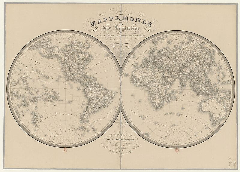 File:Mappemonde en deux hémisphères suivant l'état actuel des