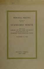 Thumbnail for File:Memorial meeting in honor of the late Stanford White - held at the Library of New York University for the dedication of the Stanford White memorial doors, December 10, 1921 (IA cu31924016066270).pdf