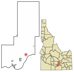 Location of Acequia in Minidoka County, Idaho.