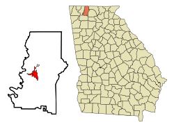 Location in Murray County and the state of Georgia