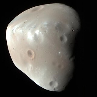 <span class="mw-page-title-main">Deimos (moon)</span> Smaller, outer moon of Mars