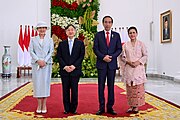 2023年（令和元年）、徳仁天皇、雅子皇后、インドネシア大統領ジョコ・ウィドド、宮殿にてイリアナ夫人ボゴール、インドネシア。