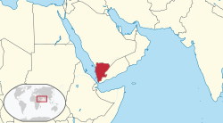 ที่ตั้งของราชอาณาจักรมุตาวัคคิไลต์เยเมนใน ค.ศ. 1924–1962