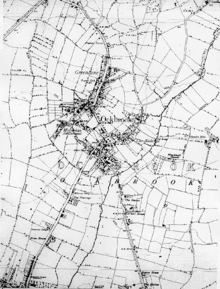 Extract from OS 1887 6" map showing Ockbrook. OS Edition1 1887 6in County Series Derbyshire Sheet 50 SE.png