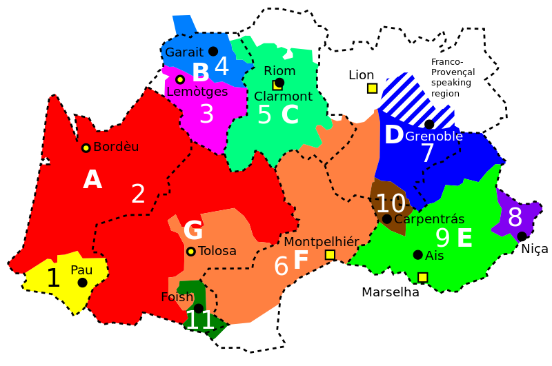 Occitan provinces compared to French regions.svg