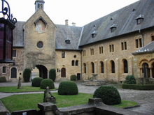 Entry to Orval Abbey via the guest house. Orval-entryview-winter20032004.png
