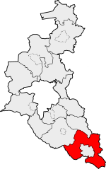 Location of Gmina Dynów within Rzeszów County