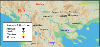 Lage und Stämme Päoniens