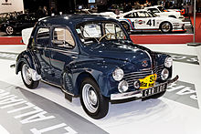 Voiture engagée dans le Liège-Rome-Liège 1952.