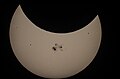 San Jose, California, 21:26 UTC. The eclipse coincided with giant sunspot region 2192, the largest seen in 24 years.[1]