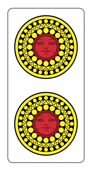 <span class="mw-page-title-main">Two of Coins</span> Tarot card of the Minor Arcana