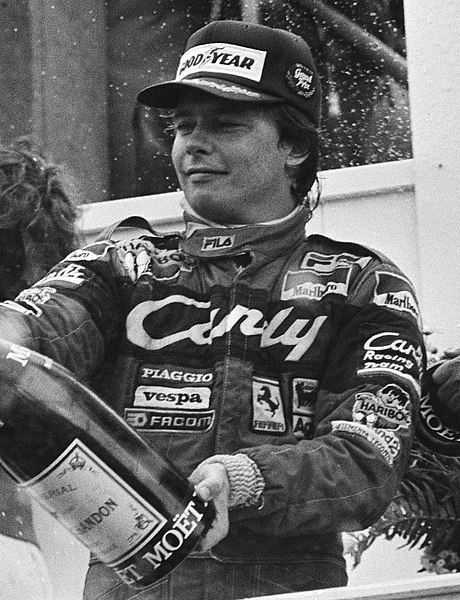 Pironi after winning the 1982 Dutch Grand Prix at Zandvoort