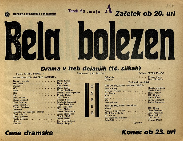 File:Plakat za predstavo Bela bolezen v Narodnem gledališču v Mariboru 25. maja 1937.jpg