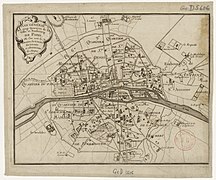 1749 (Plan général des vingt quartiers de la ville et faubourg de Paris où l'on voit la situation, les limites, les tenants et aboutissants de chaque quartier)