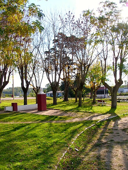 Plaza 30 de noviembre near the train station at Empalme Olmos. Plaza in Empalme Olmos.jpg