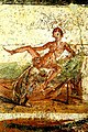 Wall painting from the suburban baths in Pompeii depicting cunnilingus
