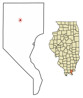 Pope County Illinois Incorporated and Unincorporated areas Eddyville Highlighted.svg
