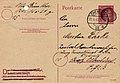 Reich 6 Pfg Postal card, Hitler imaged korked, cancelled on 29-6-1945 at CHEMNITZ.