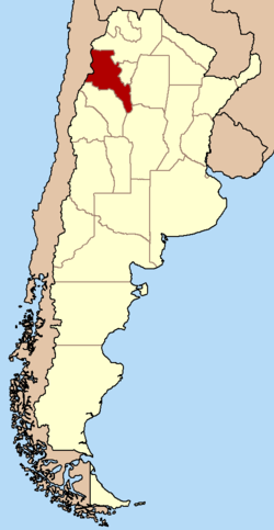 Catamarca punaisella Argentiinan kartalla.