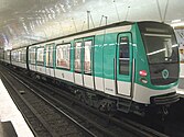 MF 2000 rolling stock on Line 7 at Porte d'Ivry