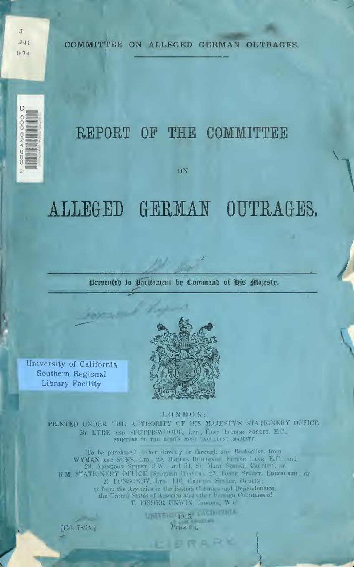 Committee on Alleged German Outrages - Wikipedia