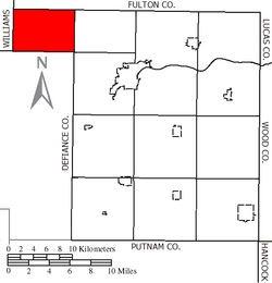 Location of Ridgeville Township in Henry County