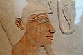 Roemer- und Pelizaeus-Museum Hildesheim, Germany: Relief with the depiction of the deified, ancient Egyptian king Thutmose I, limestone, mortuary temple of Hatshepsut in Deir el-Bahari, Western Thebes, New Kingdom, 18th dynasty, ca. 1479 – 1458 BC