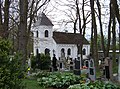 Čeština: Rudná-Hořelice, okres Praha-západ. Hřbitov u Masarykovy ulice, kaple Blahoslavené Panny Marie. English: Rudná-Hořelice, Prague-West District, Central Bohemian Region, Czech Republic. A cemetery with the chapel of the Blessed Virgin Mary. Camera location 50° 01′ 41.9″ N, 14° 12′ 57.1″ E    View all coordinates using: OpenStreetMap