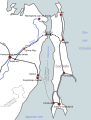 Kaart van de geplande Sachalintunnel