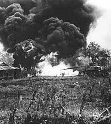 M3A1 Stuart with Canadian Ronson flamethrower on Saipan Saipan flamethrower.jpg