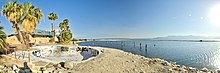 Ruins of North Shore Beach and Yacht Club in North Shore, California