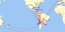 Santiago international non-stop routes (as of June 2017)