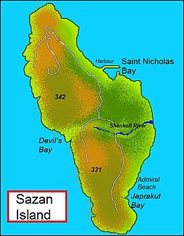 Kaart van Sazan