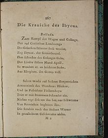 Die Kraniche des Ibycus Schiller Musenalmanach 1798 267.jpg