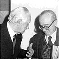Nunzio Sciavarrello con l'editore Vanni Scheiwiller