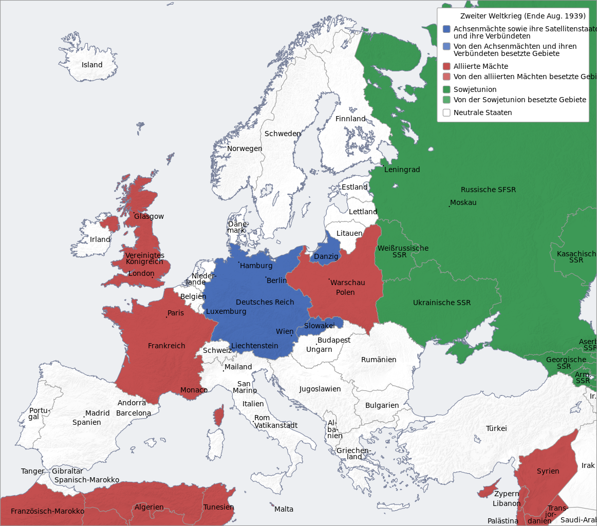 1939 Europe Map