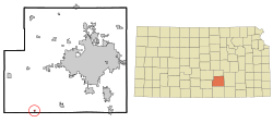 Posizione all'interno della contea di Sedgwick e del Kansas