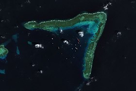 Navires sur le récif Whitsun prise par Sentinel-2 le 9 mars 2021.