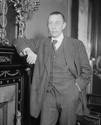 Photo of Russian composer Sergei Rachmaninoff.