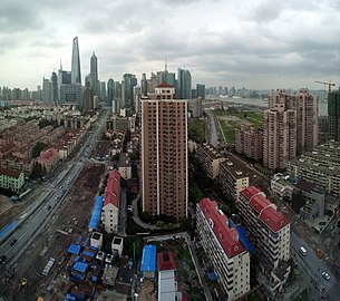 Panoramic view at Shanghai Pudong from the east