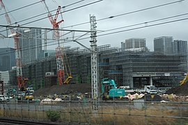 2018年4月15日撮影 駅舎工事